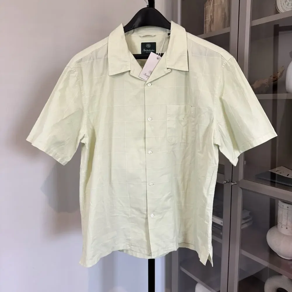 Knickerbocker Director Cotton Sea Foam Short Sleeve Button Up Shirt XXL 2XL NEW